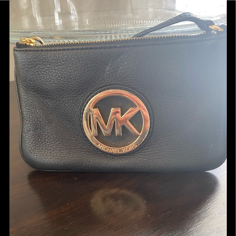 Michael Kors black wristlet